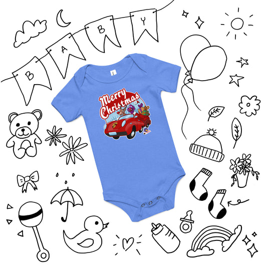 Cupcake Monster Saves Christmas with Rudolph Cupcake Baby Onesie