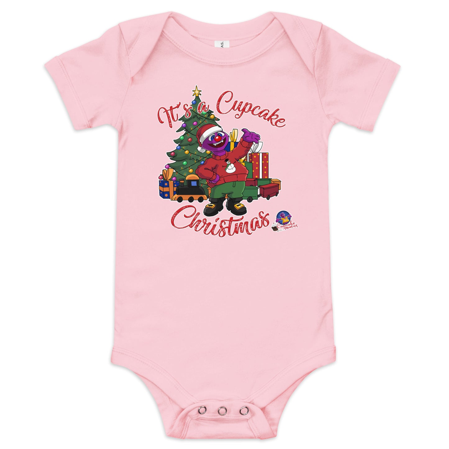 It's a Cupcake Christmas Holiday Cheer Christmas Cupcake Baby Onesie