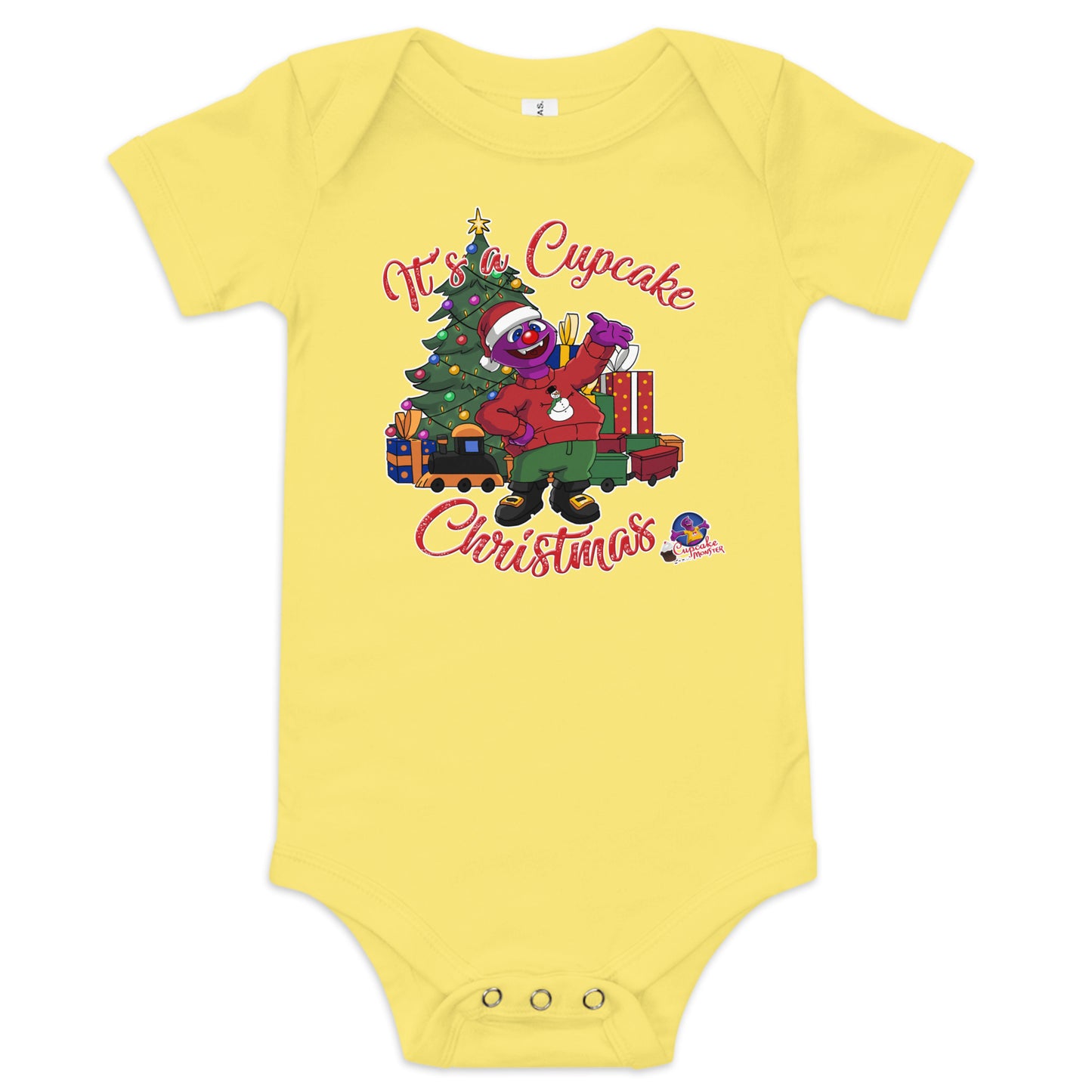 It's a Cupcake Christmas Holiday Cheer Christmas Cupcake Baby Onesie
