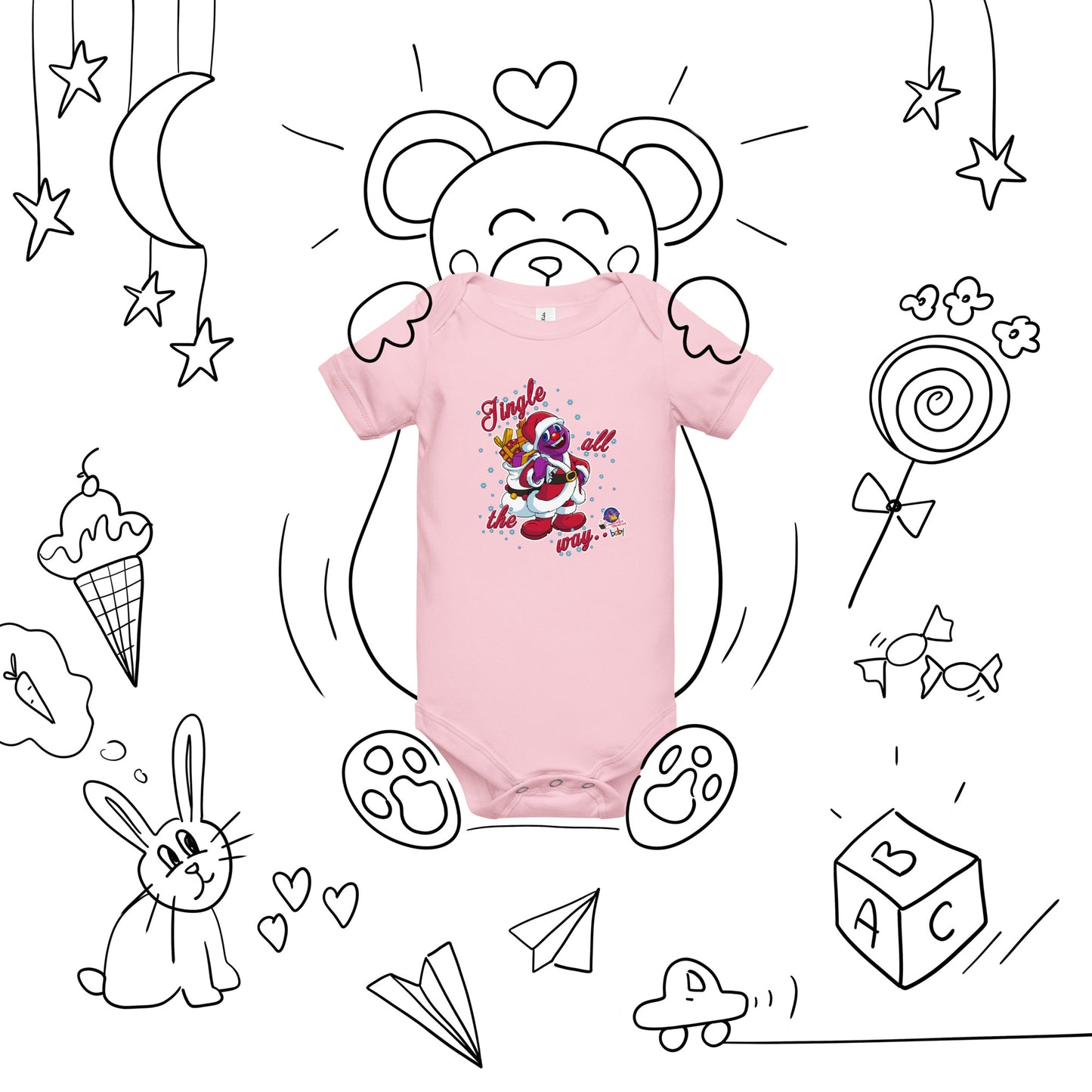 Jingle All the Way Christmas Cupcake Baby Onesie