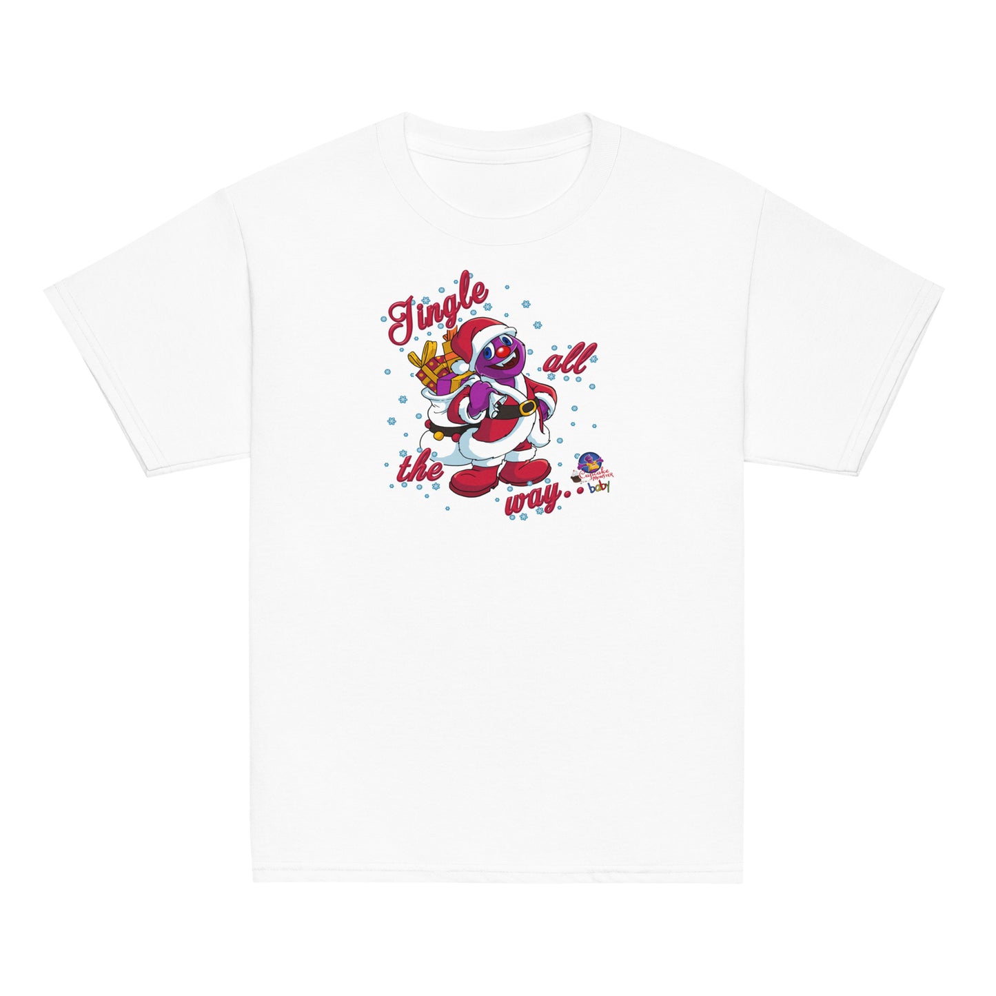 “Jingle All the Way” Christmas Cupcake T-Shirts for Kids