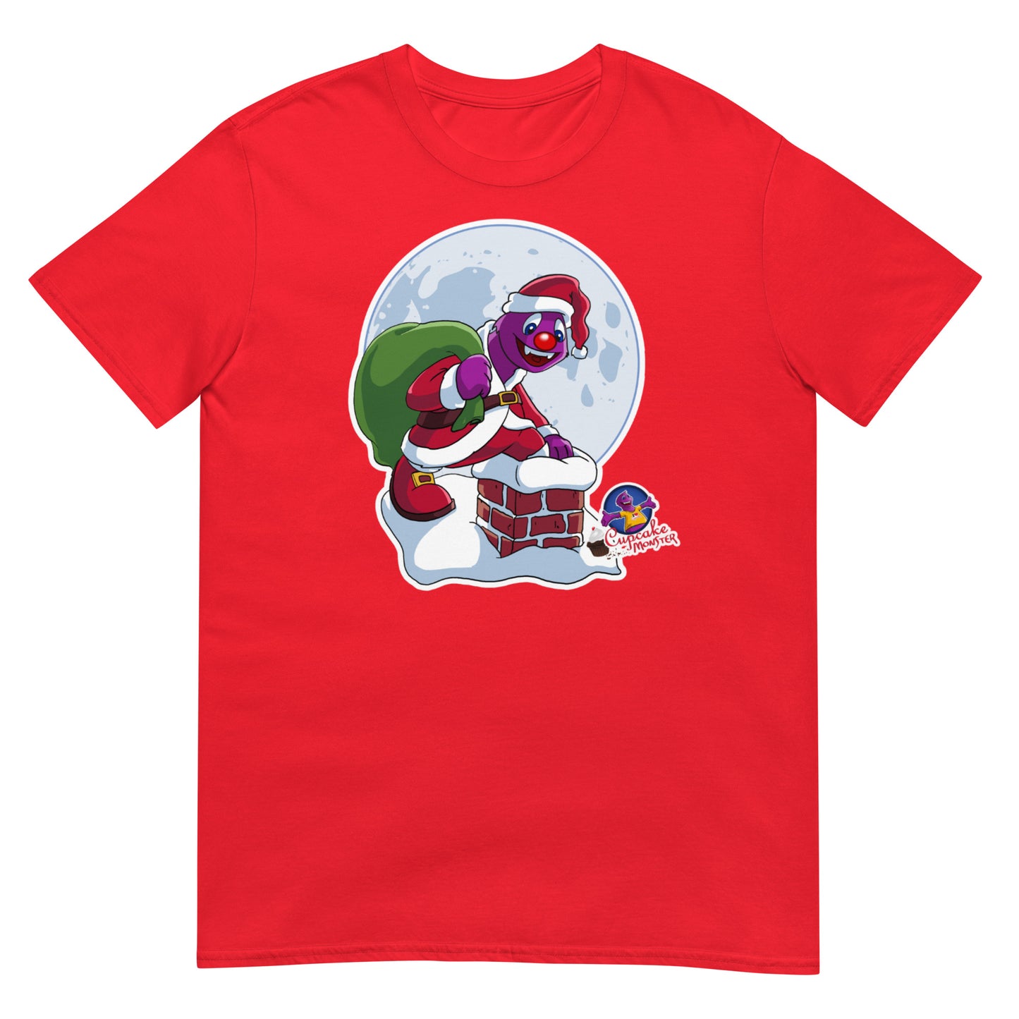 Men’s Cupcake Monster Santa Chimney Adventure Christmas Cupcake T-Shirt