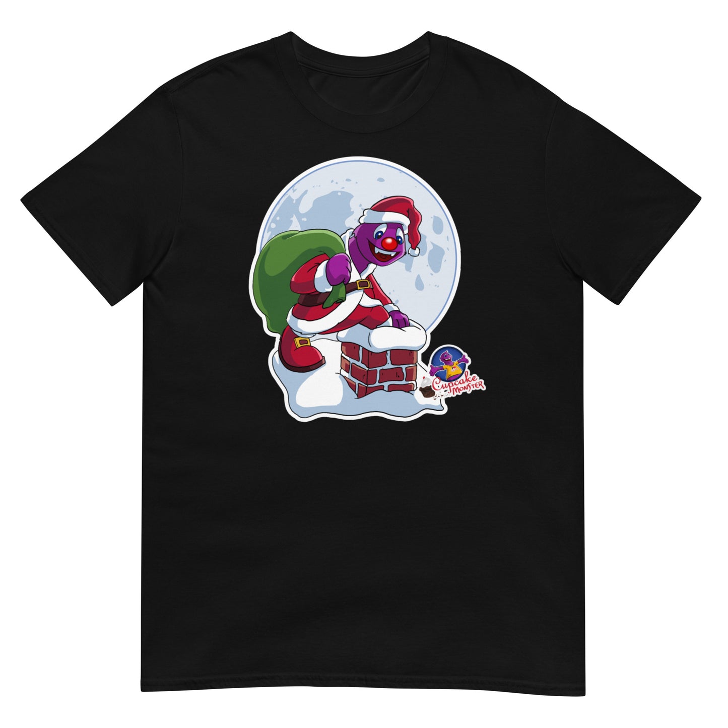 Men’s Cupcake Monster Santa Chimney Adventure Christmas Cupcake T-Shirt