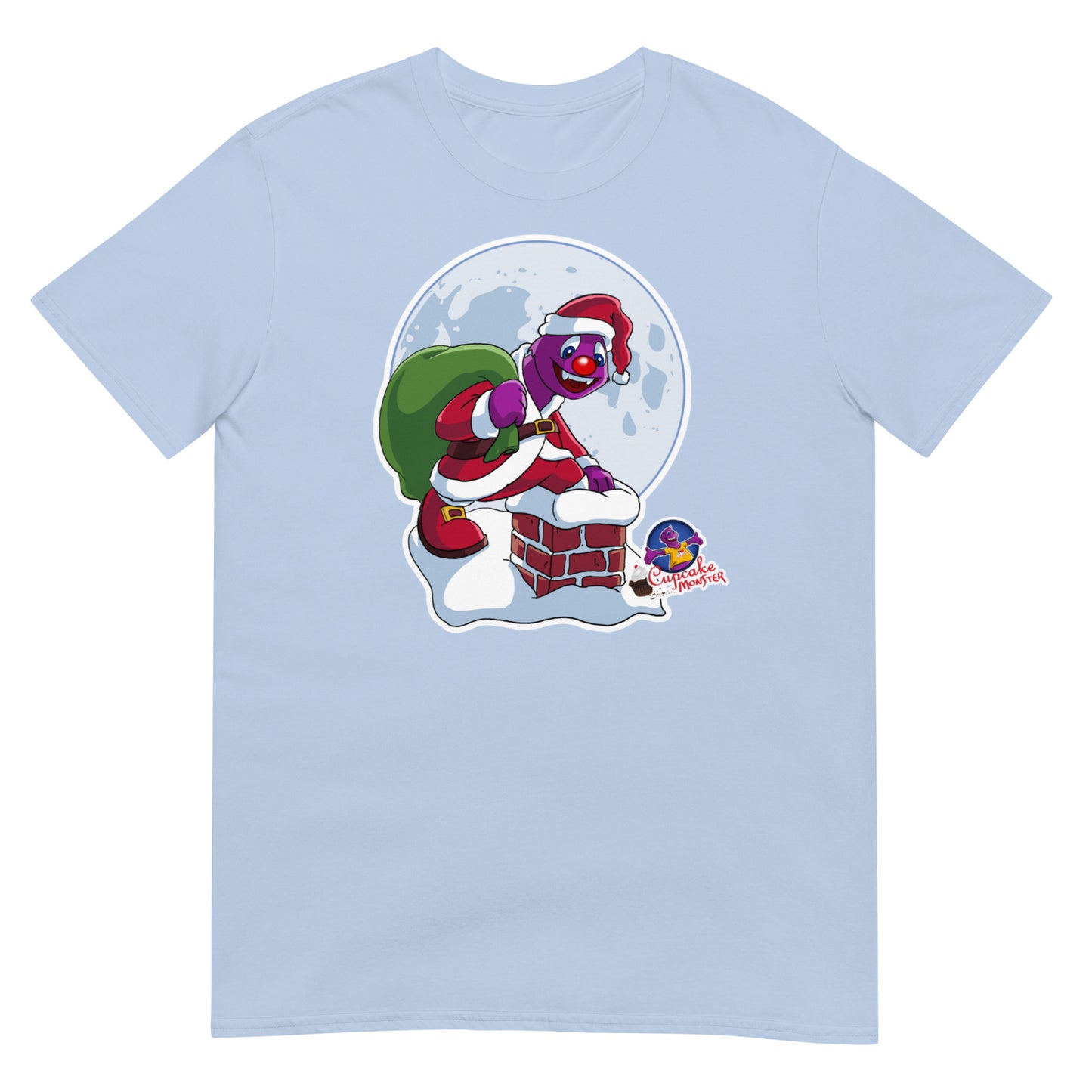 Men’s Cupcake Monster Santa Chimney Adventure Christmas Cupcake T-Shirt