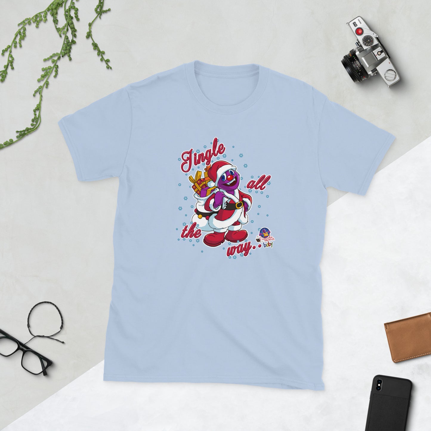 Women's Jingle All the Way Christmas Cupcake T-Shirt