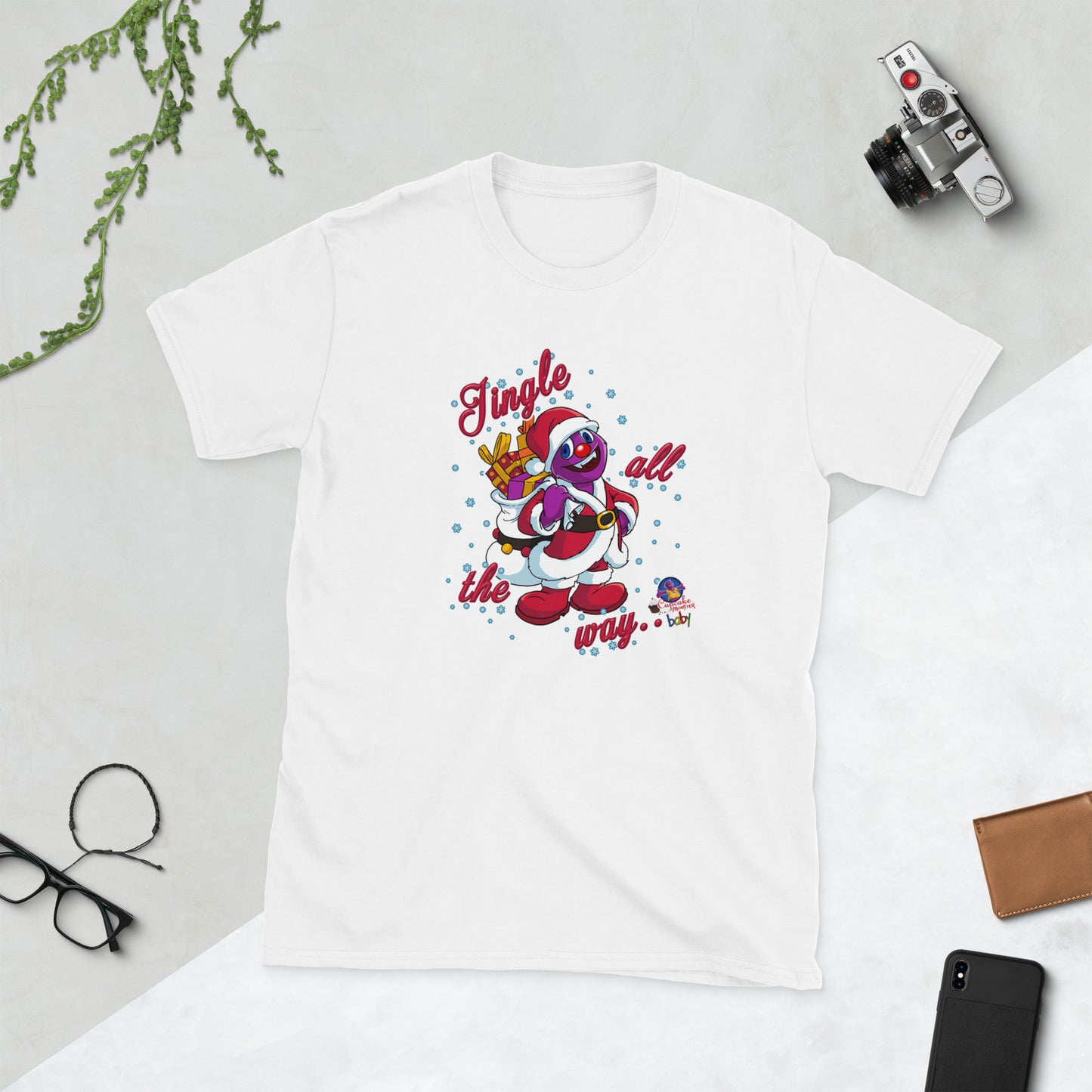 Women's Jingle All the Way Christmas Cupcake T-Shirt