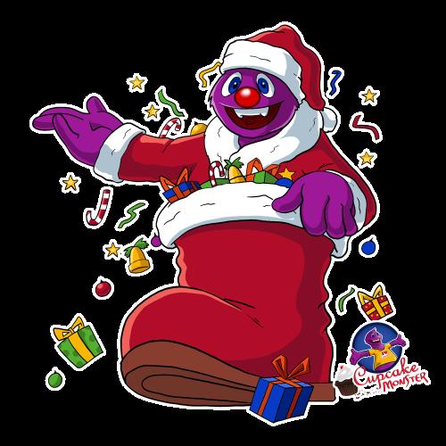 Santa Cupcake Monster Christmas Cupcake Clothing Design