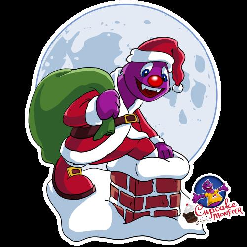 Santa Cupcake Monster Chimney Adventure Christmas Cupcake Clothing Design