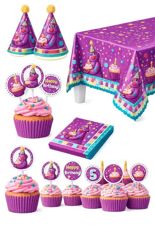 Cupcake Monster Party Supplies, 141pcs Cupcake Monster Birthday Tableware Set