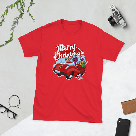  Cupcake Monster Saves Christmas with Rudolph Men's T-Shirts