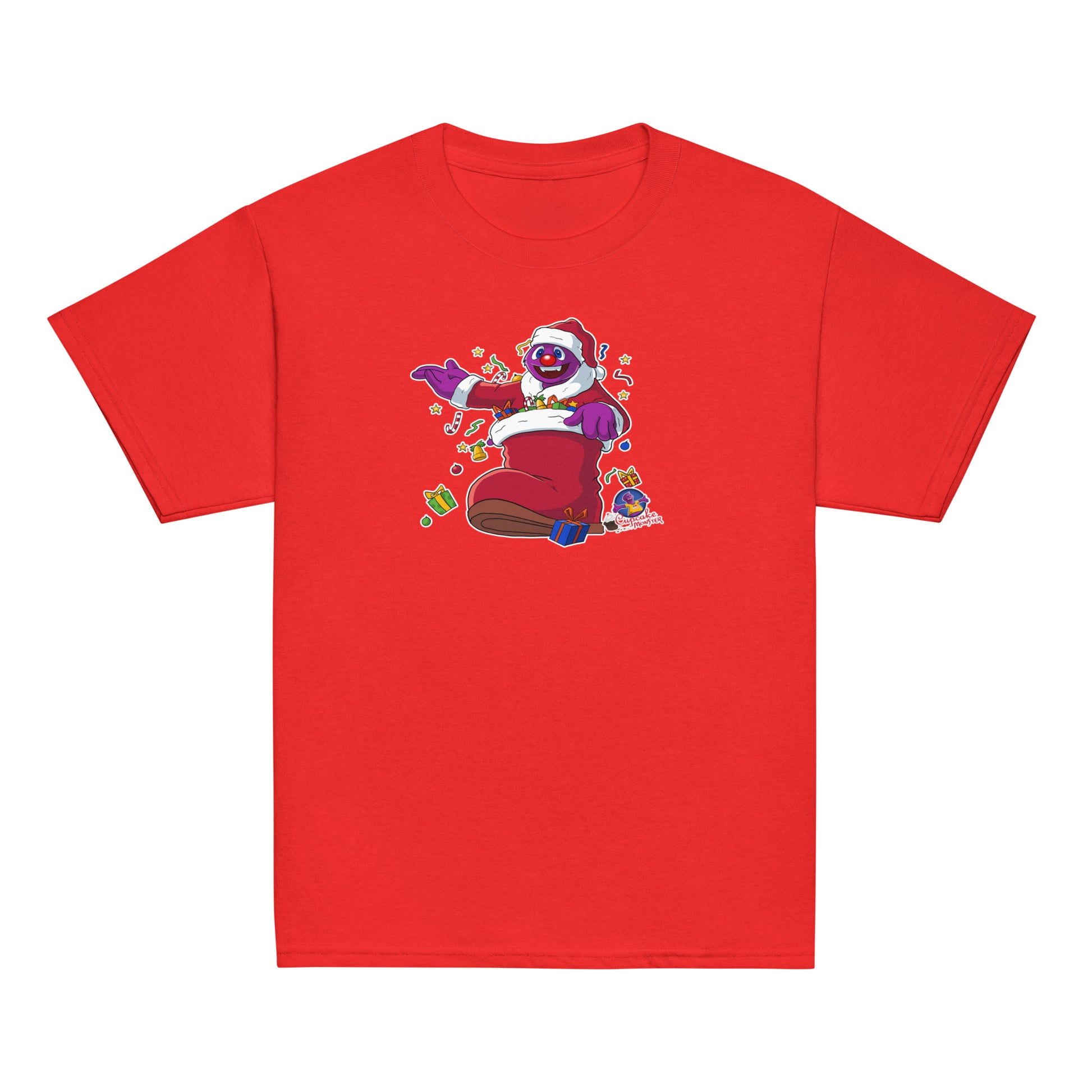 Kids Santa Cupcake Monster Christmas Cupcake T-Shirt