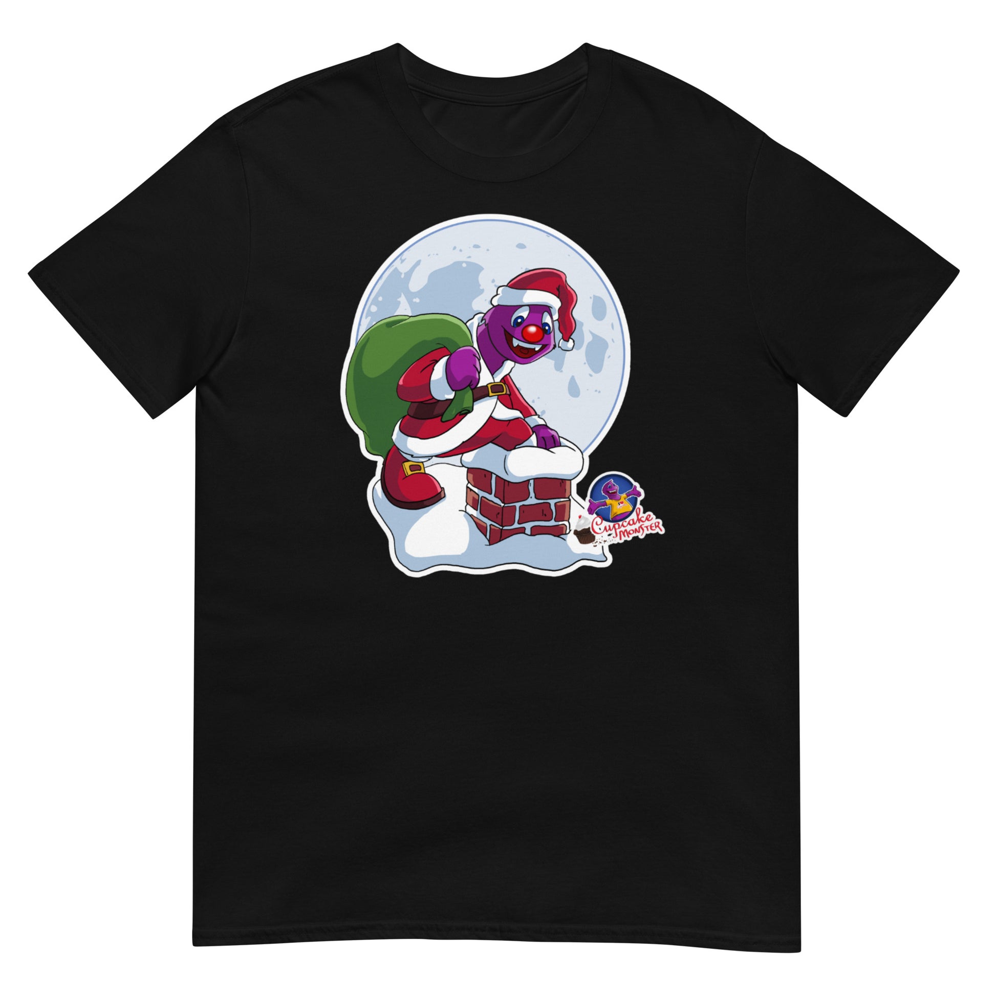 Men’s Cupcake Monster Santa Chimney Adventure Christmas Cupcake T-Shirt