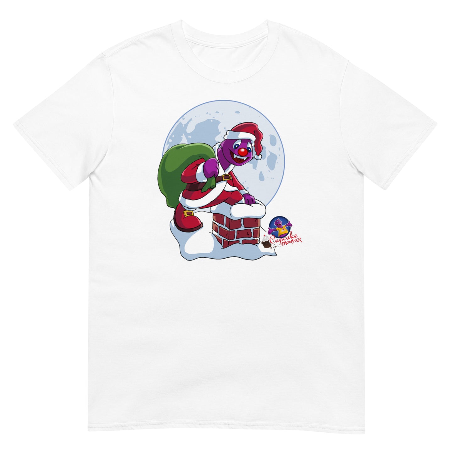 Men’s Cupcake Monster Santa Chimney Adventure Christmas Cupcake T-Shirt