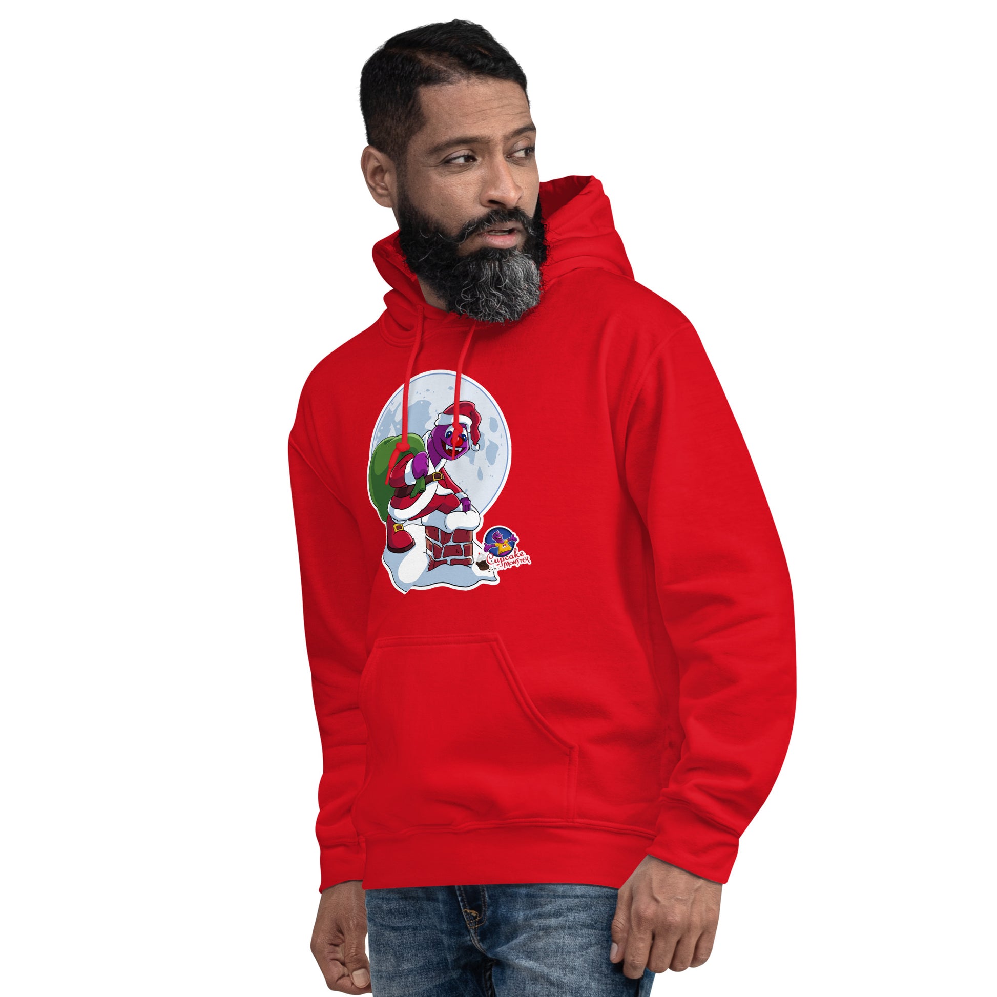 Men’s Santa Cu Cup Cake Chimney Adventure Christmas Cupcake Hoodie