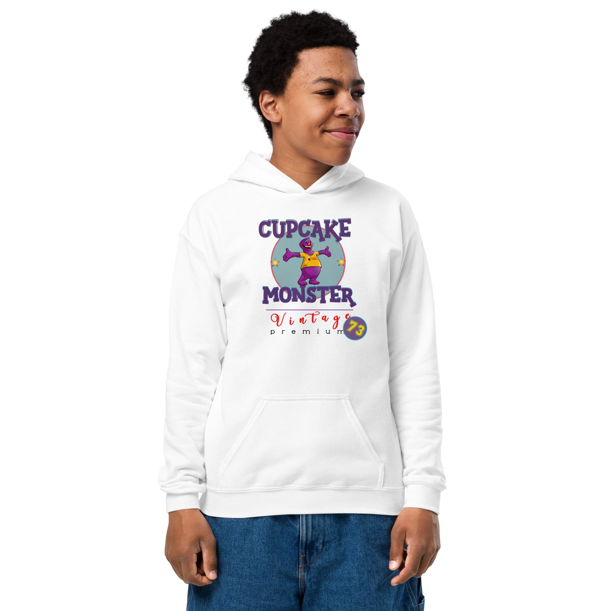 Vintage Varsity 73 Cupcake Hoodie for Kids