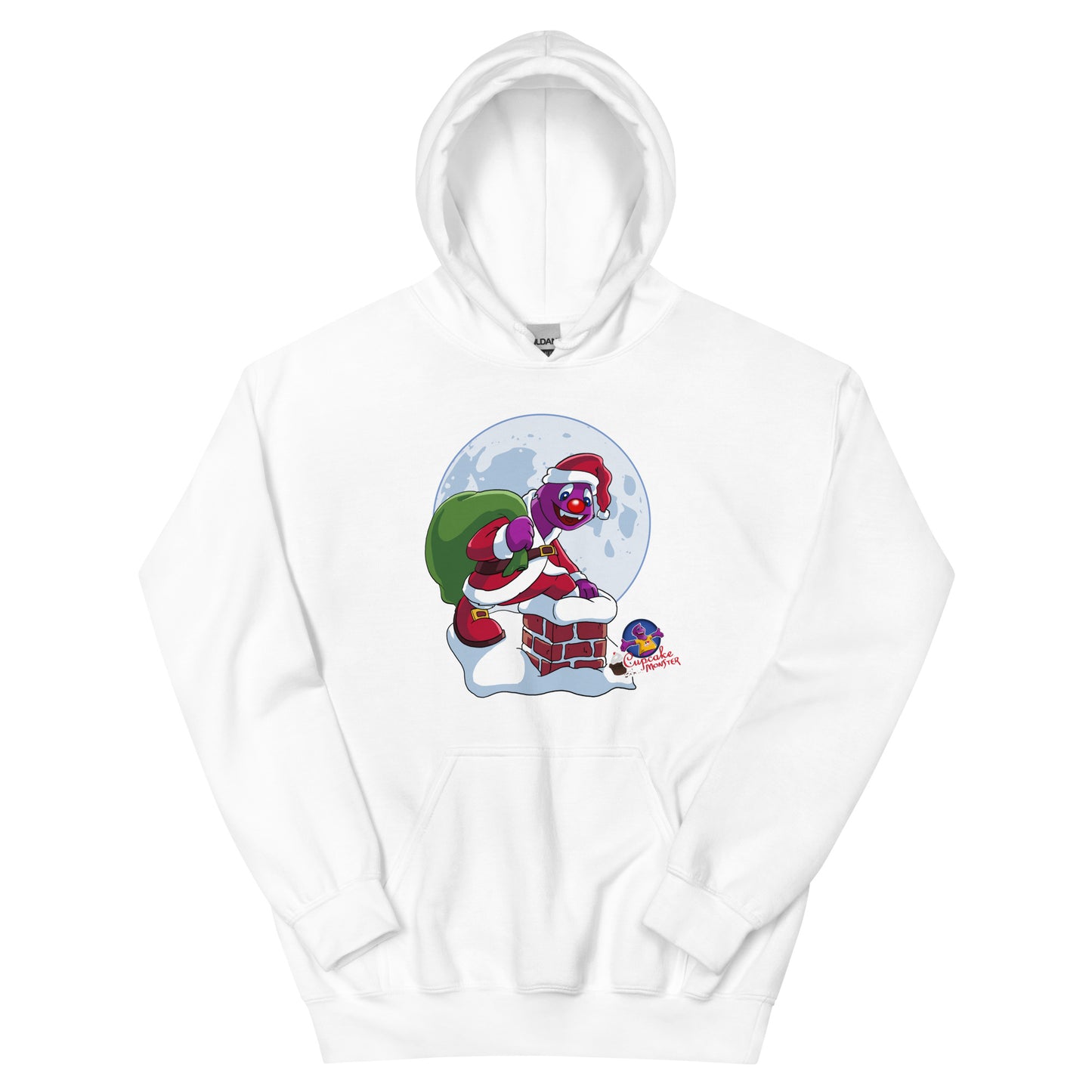 Women’s Cupcake Monster Santa Chimney Adventure Christmas Cupcake Hoodie