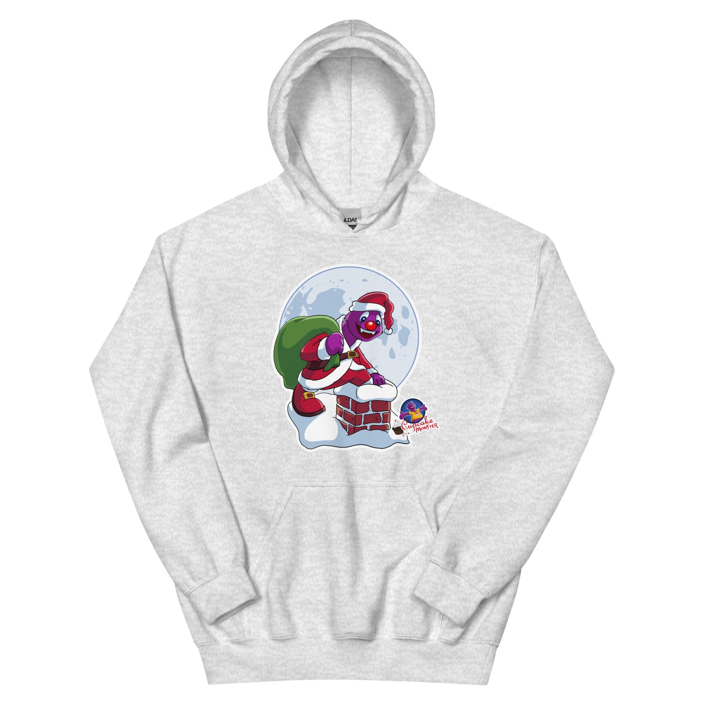 Women’s Cupcake Monster Santa Chimney Adventure Christmas Cupcake T-Shirt  