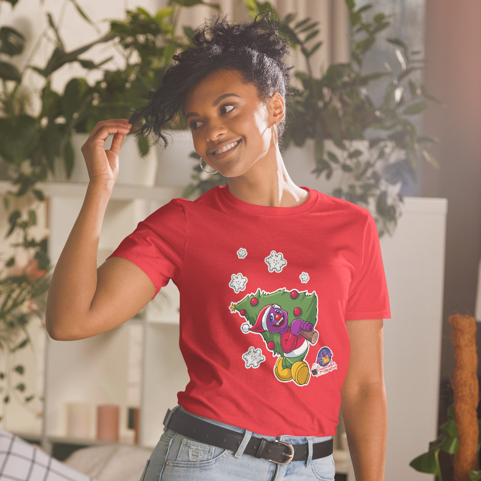 Women’s Holly Jolly Christmas Cupcake T-Shirt 