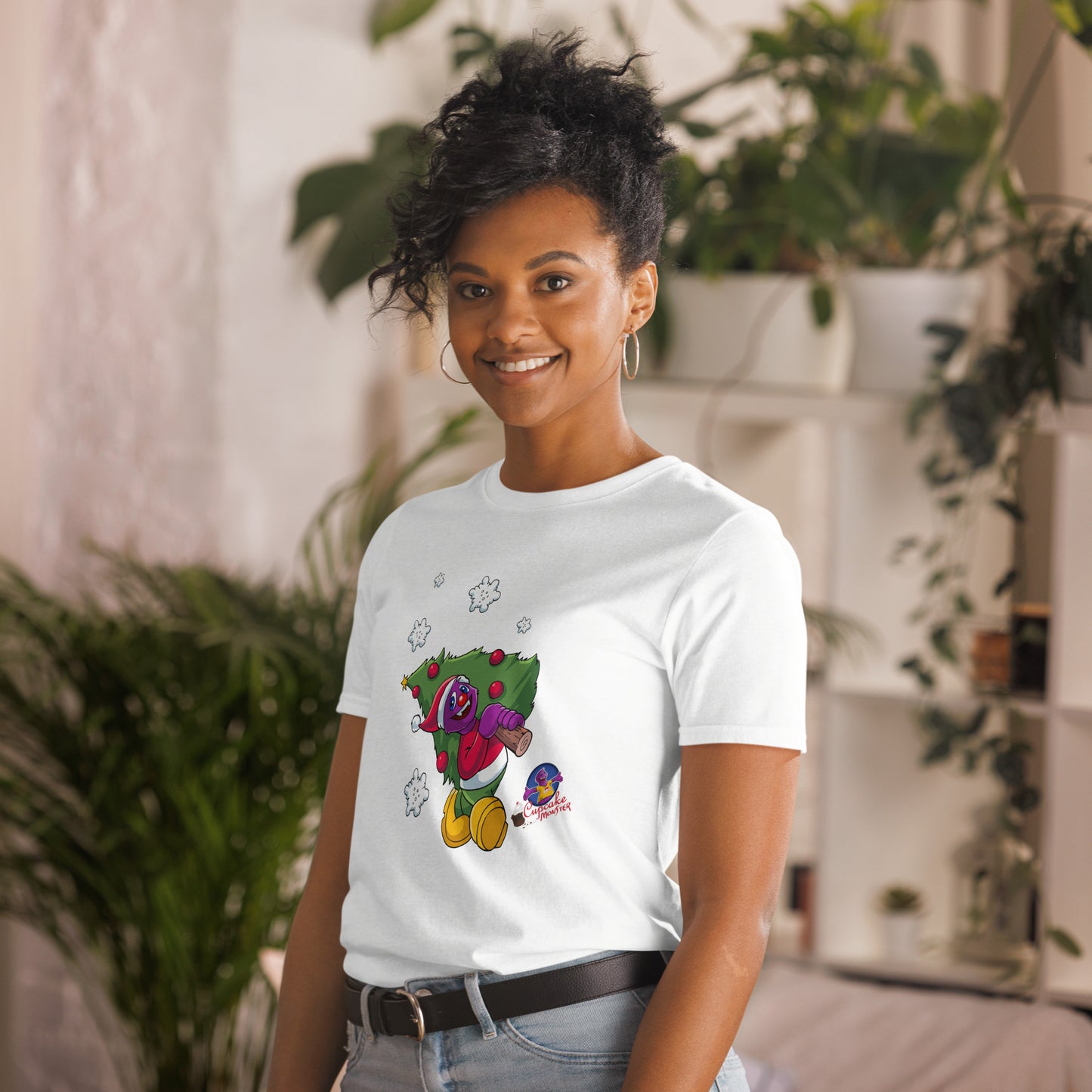 Women’s Holly Jolly Christmas Cupcake T-Shirt 