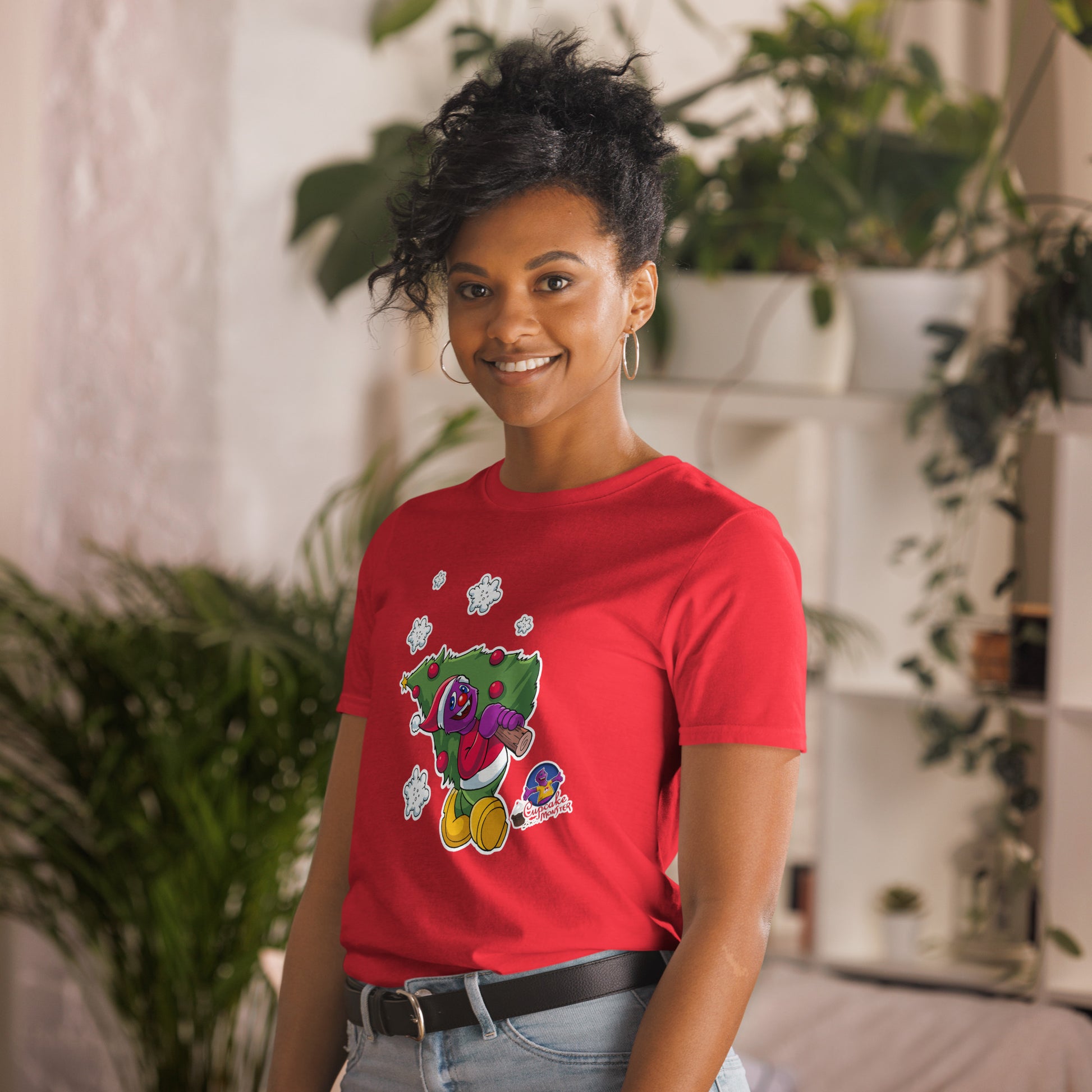 Women’s Holly Jolly Christmas Cupcake T-Shirt 