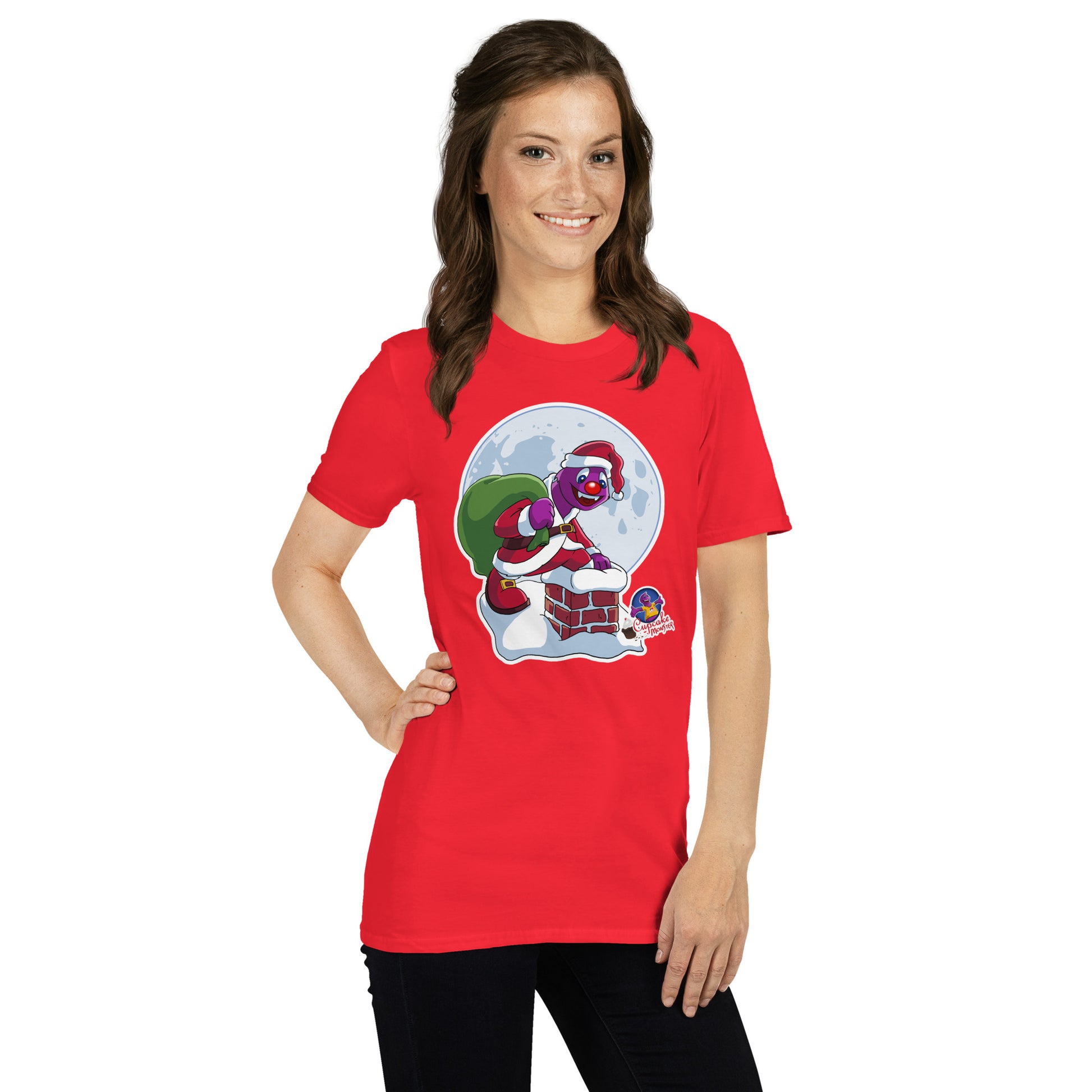 Women’s Santa Cupcake Monster Christmas Cupcake T-Shirt
