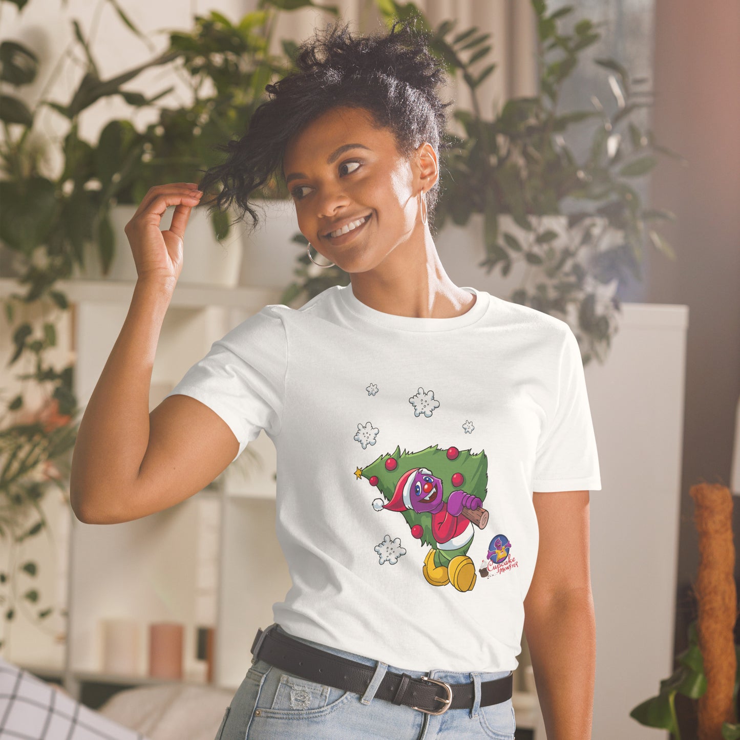 Women’s Holly Jolly Christmas Cupcake T-Shirt 